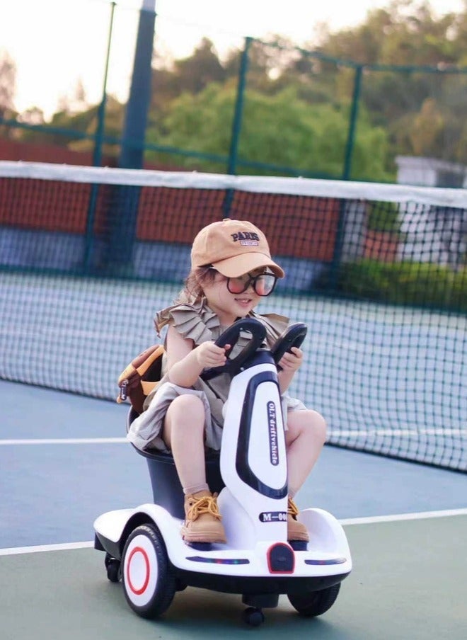 Bolivia's Multi-function Electric Scooter for Children, Four-Wheel Electric Scooter with Double Drive, Music and Light, UK Plug, for Kids Boys Girls - Image 3